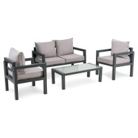 Комплект садових меблів Di Volio Brescia 2 сірий/світло-сірий