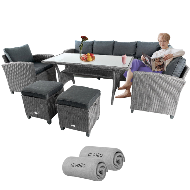 Набір садових меблів Di Volio ROSSANO сірий/графітовий