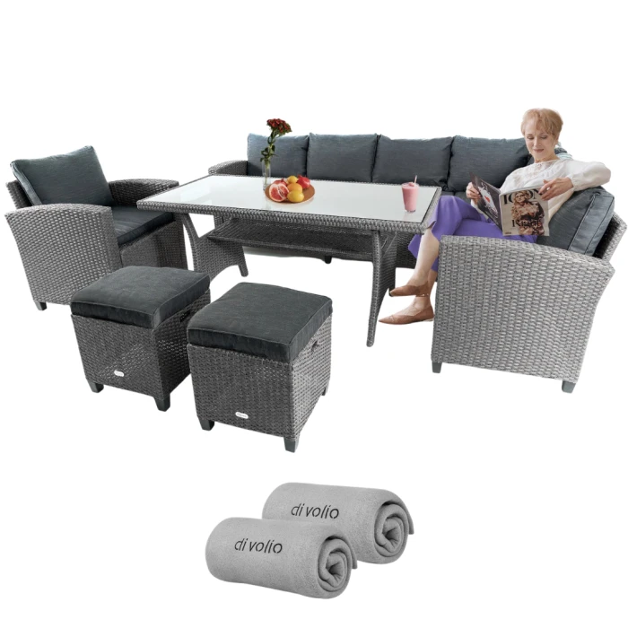 Набір садових меблів Di Volio ROSSANO сірий/графітовий