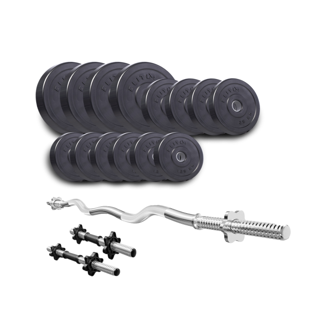Набір Elitum Titan 46кг зі штангою та гантелями