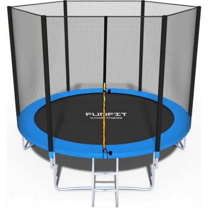 Батут Funfit 8ft (252см) синій з зовнішньою сіткою