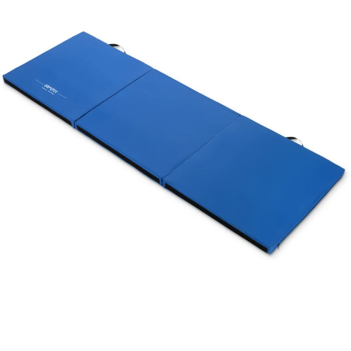 Мат гимнастический Gymtek твердый 5см с липучкой синий