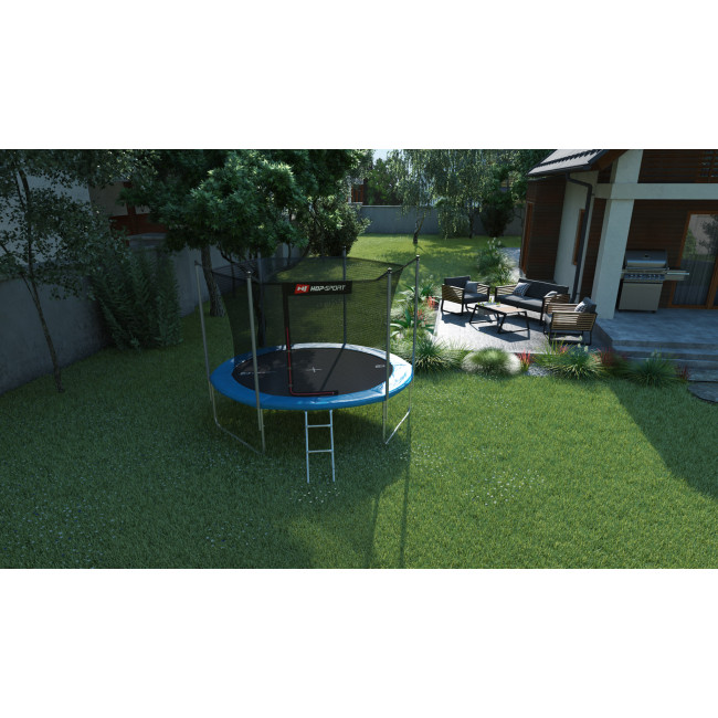 Батут Hop-Sport 10ft (305см) синій з внутрішньою сіткою