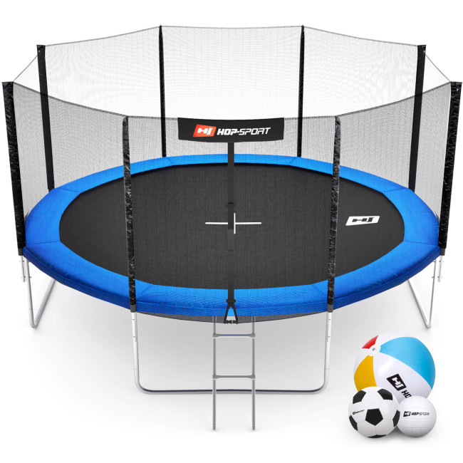 Батут Hop-Sport 14ft (427см) синий с наружной сеткой