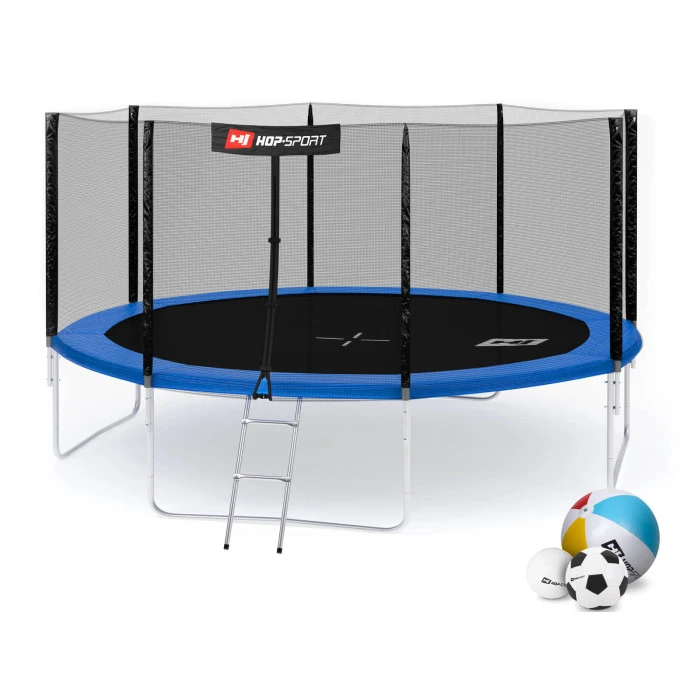 Батут Hop-Sport 14ft (427см) синій із зовнішньою сіткою