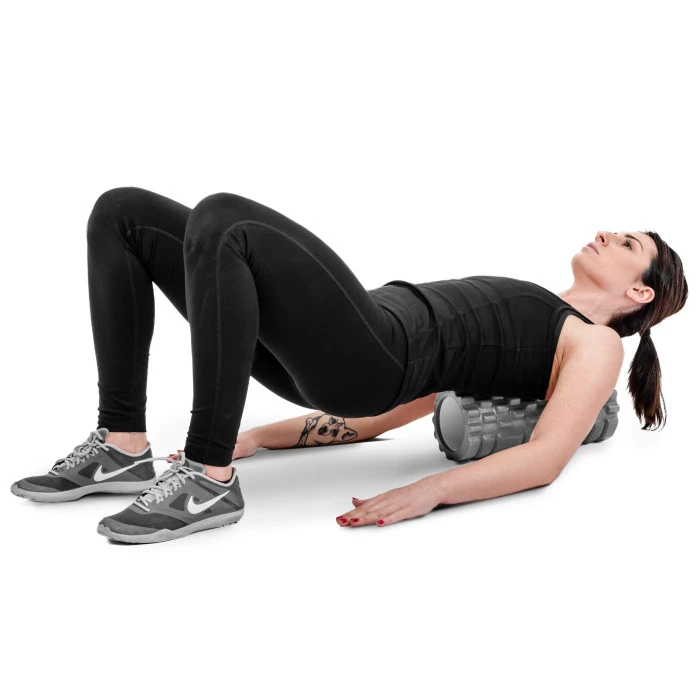 Роллер массажер (валик, ролик) для кроссфита и йоги Hop-Sport HS-001YG серый