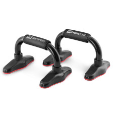 Упоры для отжиманий металлические HS-M020PU черно-красные.