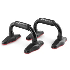 Упоры для отжиманий металлические HS-M020PU черно-красные.