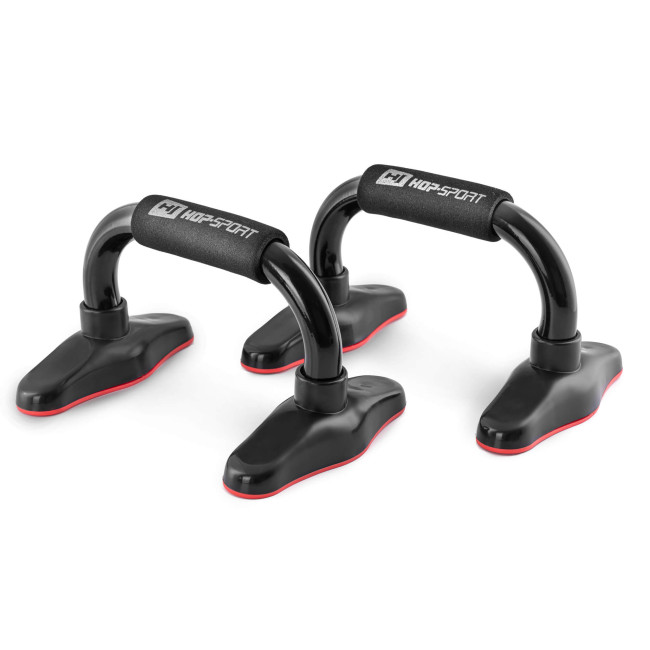 Упоры для отжиманий металлические HS-M020PU черно-красные.