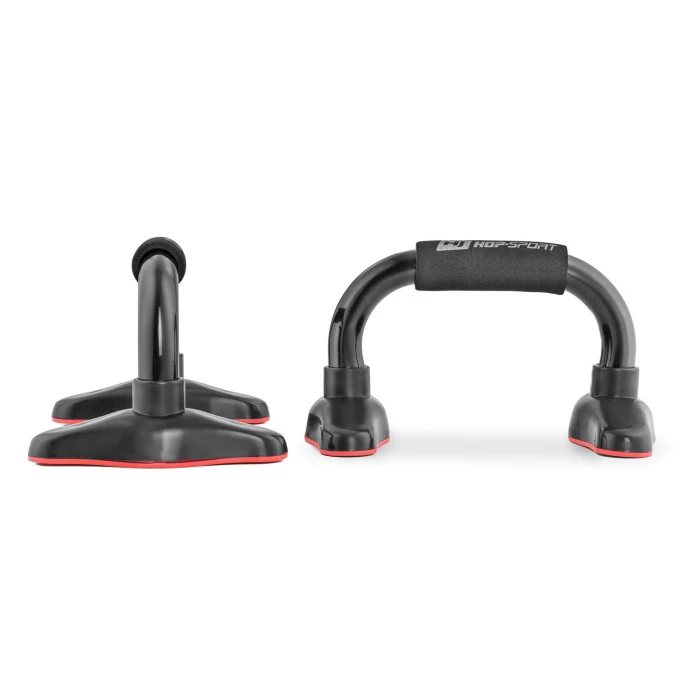 Упори для віджимань металеві HS-M020PU чорно-червоні