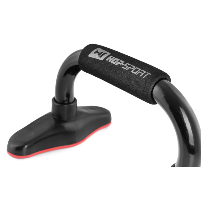 Упоры для отжиманий металлические HS-M020PU черно-красные.