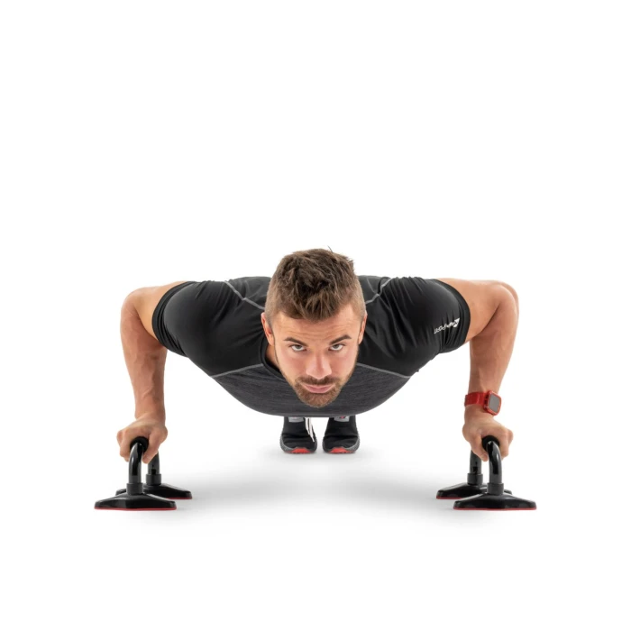 Упори для віджимань металеві HS-M020PU чорно-червоні