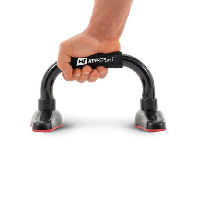 Упоры для отжиманий металлические HS-M020PU черно-красные.