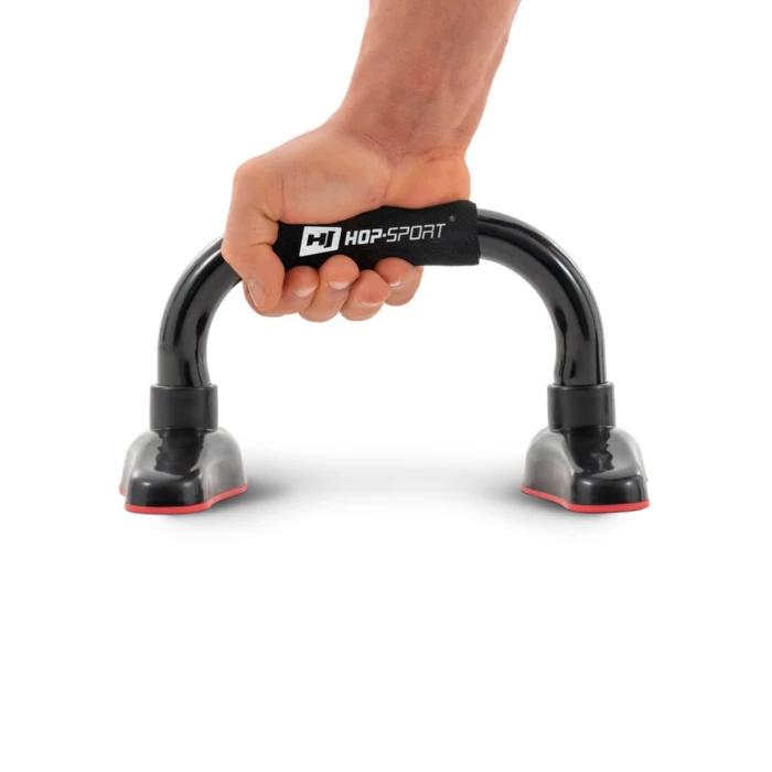 Упори для віджимань металеві HS-M020PU чорно-червоні