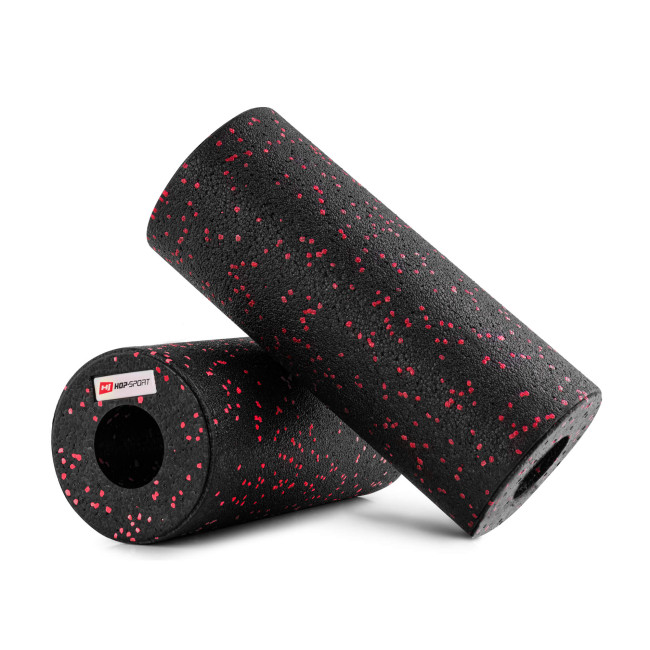 Роллер масажер (валик, ролик) гладкий Hop-Sport EPP 33см HS-P033YG чорно-червоний