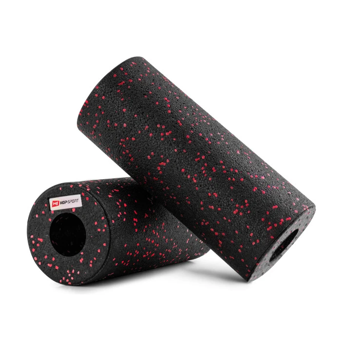 Роллер масажер (валик, ролик) гладкий Hop-Sport EPP 33см HS-P033YG чорно-червоний