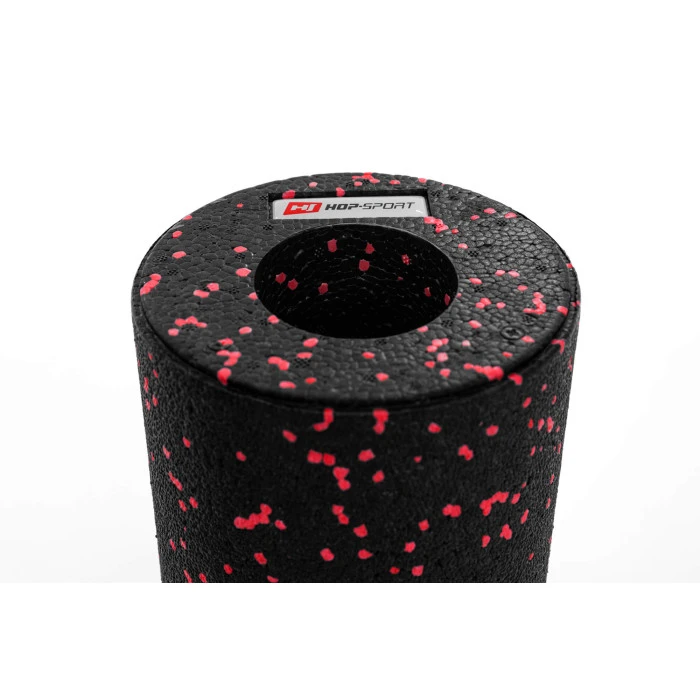 Роллер масажер (валик, ролик) гладкий Hop-Sport EPP 33см HS-P033YG чорно-червоний