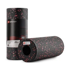 Роллер масажер (валик, ролик) гладкий Hop-Sport EPP 33см HS-P033YG чорно-червоний