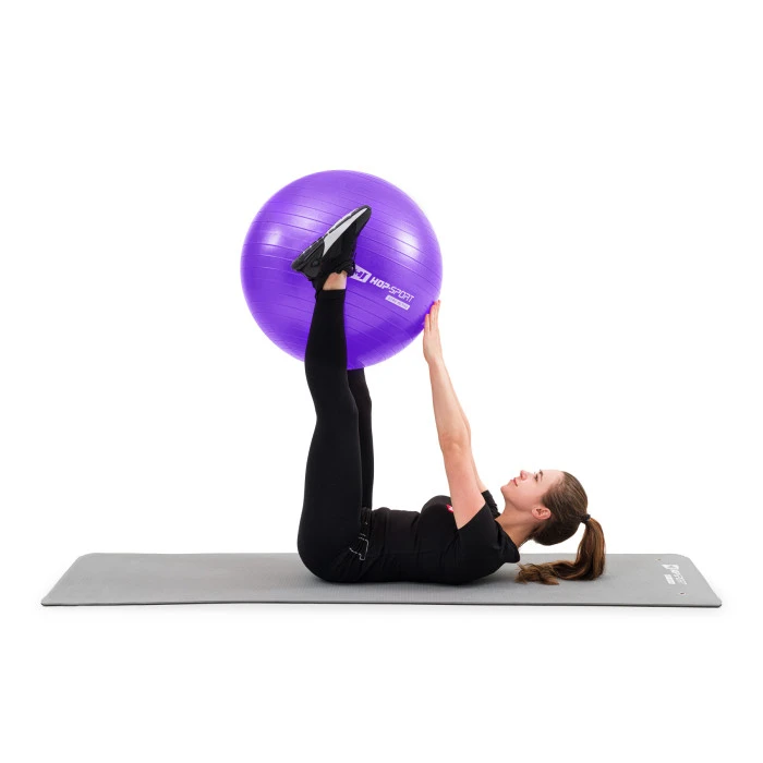 Фитбол Hop-Sport 75см фиолетовый + насос 2020