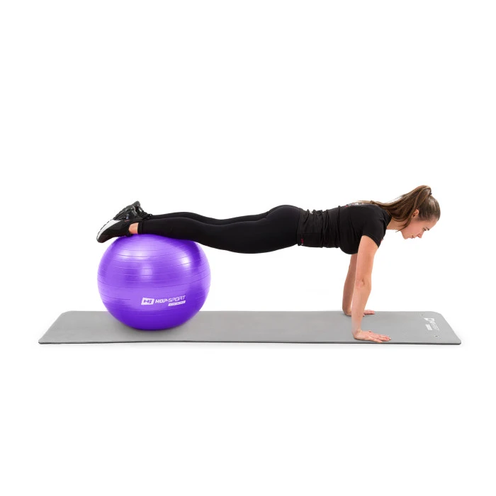 Фитбол Hop-Sport 75см фиолетовый + насос 2020