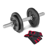 Гантеля металева Hop-Sport New 10кг із рукавичками