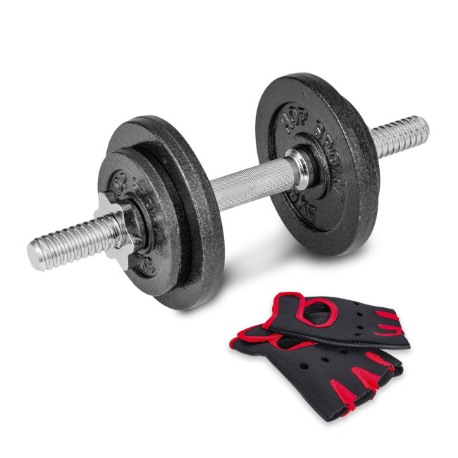 Гантеля металлическая Hop-Sport New 10кг с перчатками