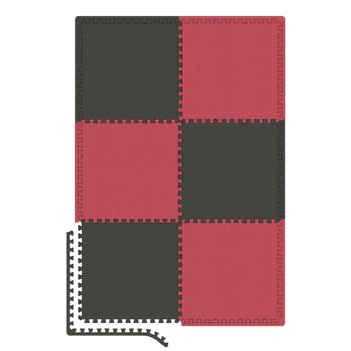 Мат-пазл Hop-Sport EVA 1см HS-A010PM - 6 частин чорно-червоний