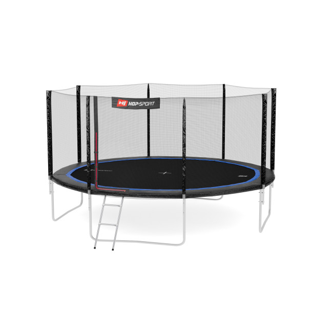 Батут Hop-Sport 14ft (427см) черно-синий с наружной сеткой