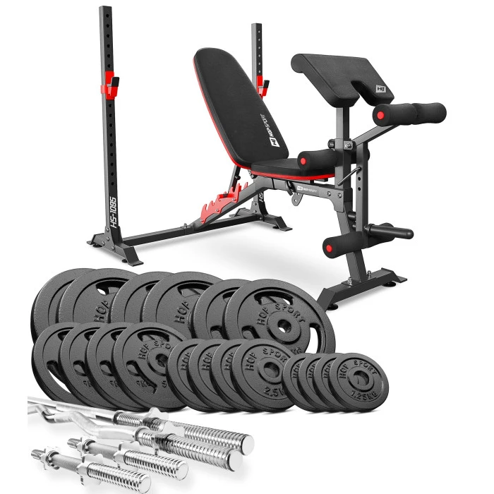 Набор STRONG 146кг со скамейкой HS-1095