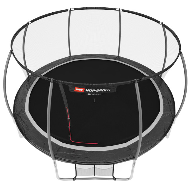 Батут Hop-Sport Premium 14ft (427см) чорно-сірий з внутрішньою сіткою