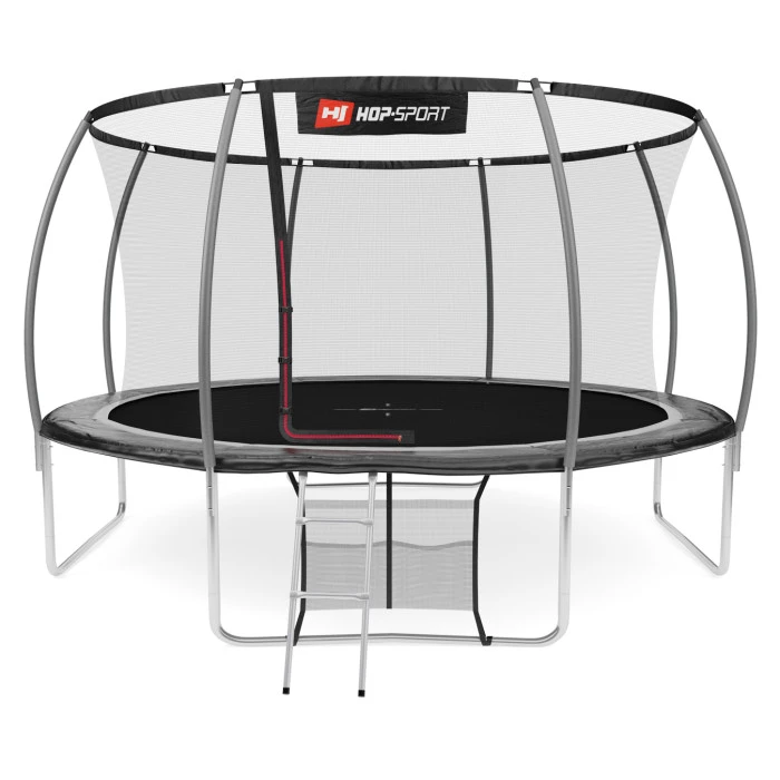 Батут Hop-Sport Premium 14ft (427см) чорно-сірий з внутрішньою сіткою