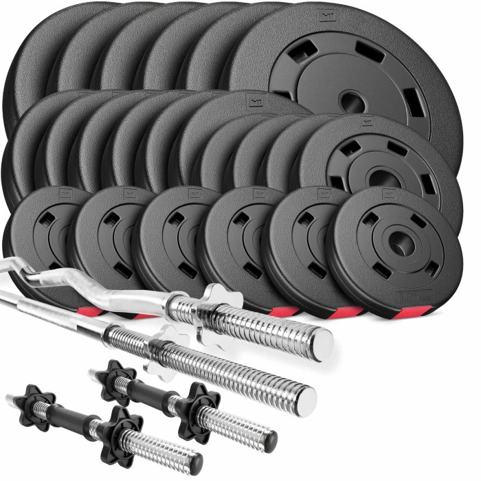 Набор Hop-Sport Premium 125 кг со штангами и гантелями.