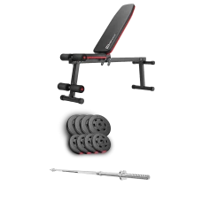 Набір Hop-Sport Premium 39кг з лавою HS-1010 Pro та штангою
