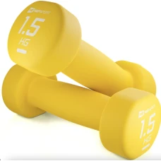 Гантели для фитнеса неопреновые круглые Hop-Sport HS-V015DR 2x1,5 кг желтый.