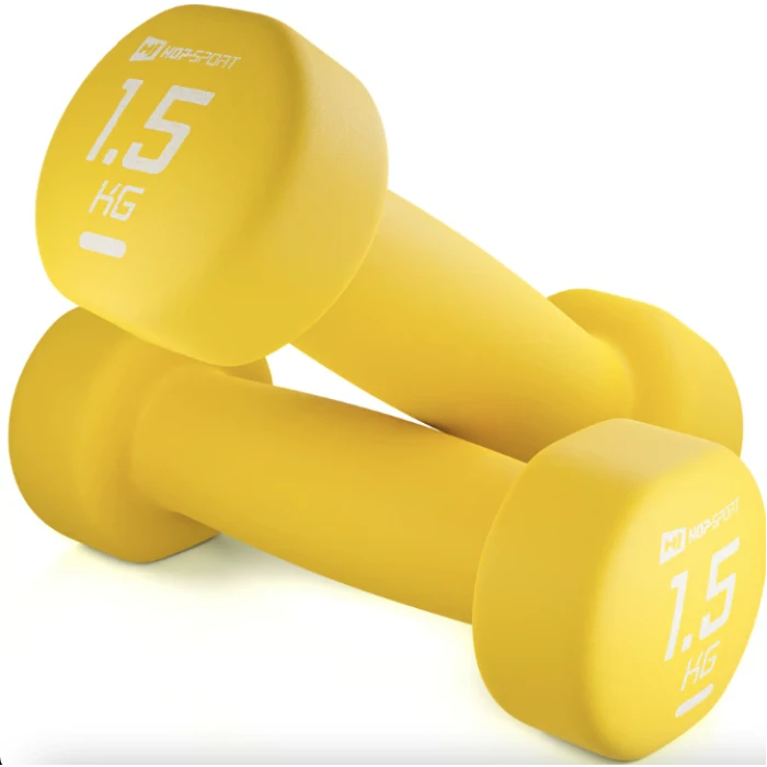 Гантели для фитнеса неопреновые круглые Hop-Sport HS-V015DR 2x1,5 кг желтый.