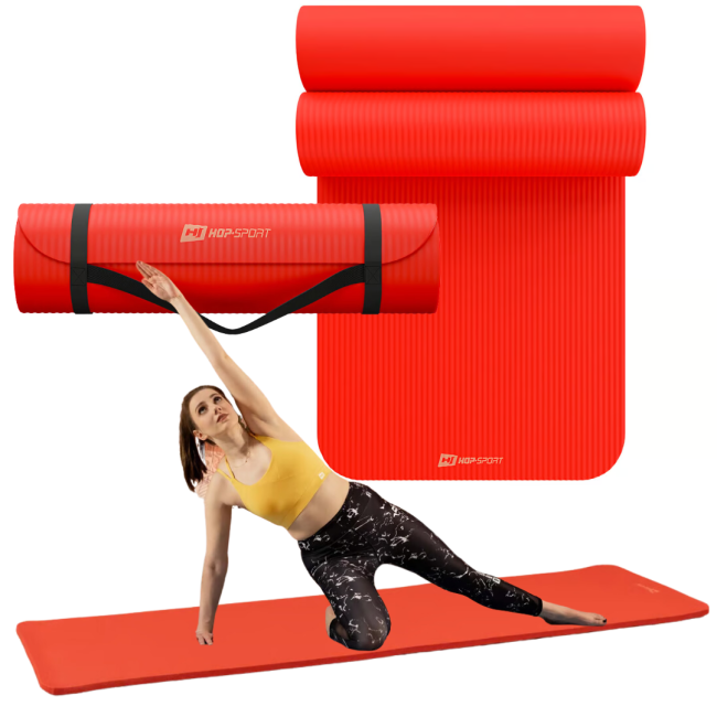 Коврик для йоги Hop-Sport HS-NB010GM NBR 1см яскраво-червоний