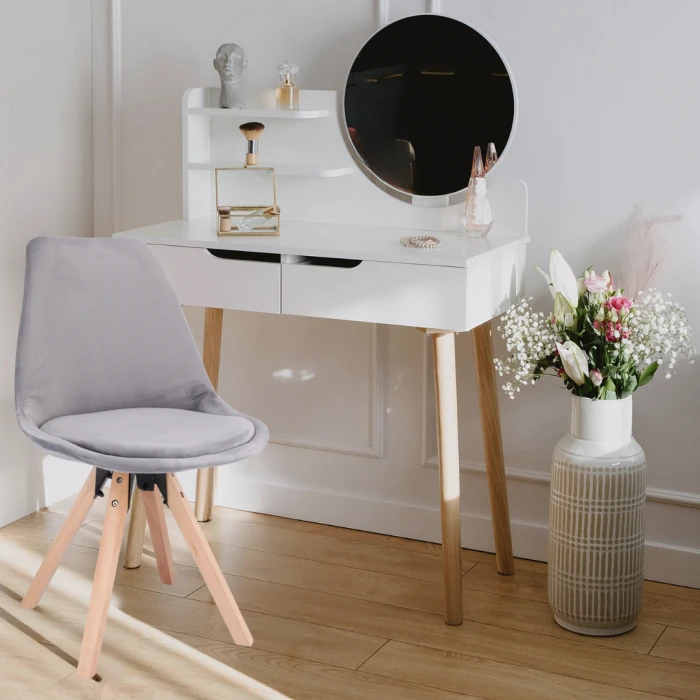 Туалетний столик Jumi Scandi + крісло Saida сірий