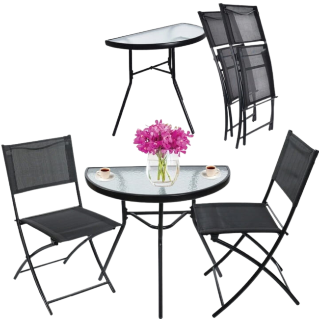 Комплект садових меблів Jumi KISS напівкруглий стіл та 2 стільці