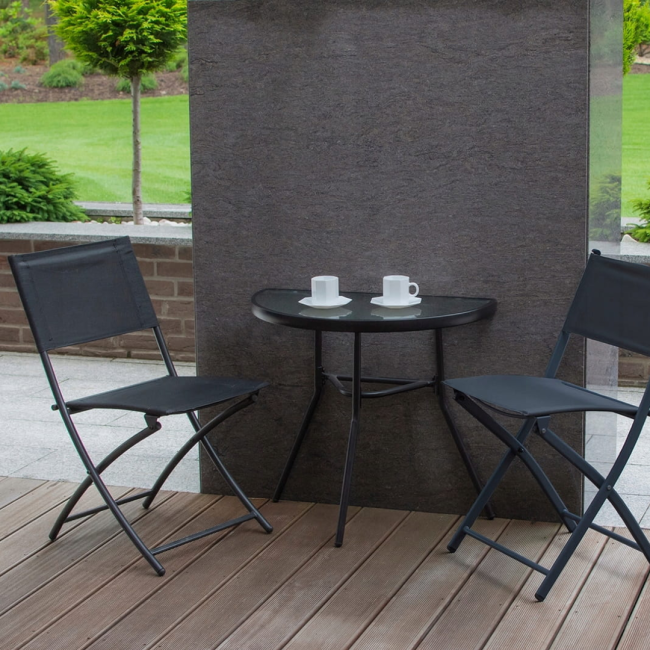 Комплект садових меблів Jumi KISS напівкруглий стіл та 2 стільці