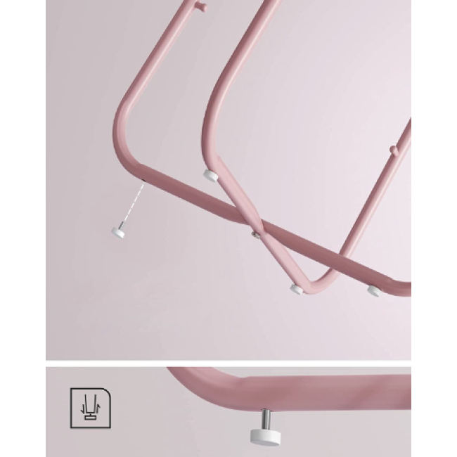 Журнальный столик Leobert Sharp с корзиной розовый