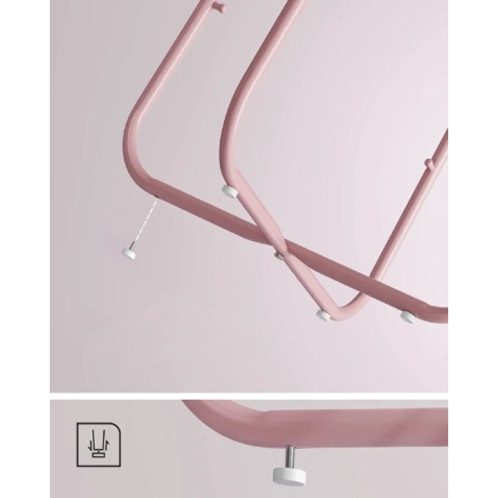 Журнальный столик Leobert Sharp с корзиной розовый