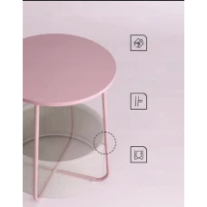 Журнальний столик Leobert Sharp з кошиком рожевий