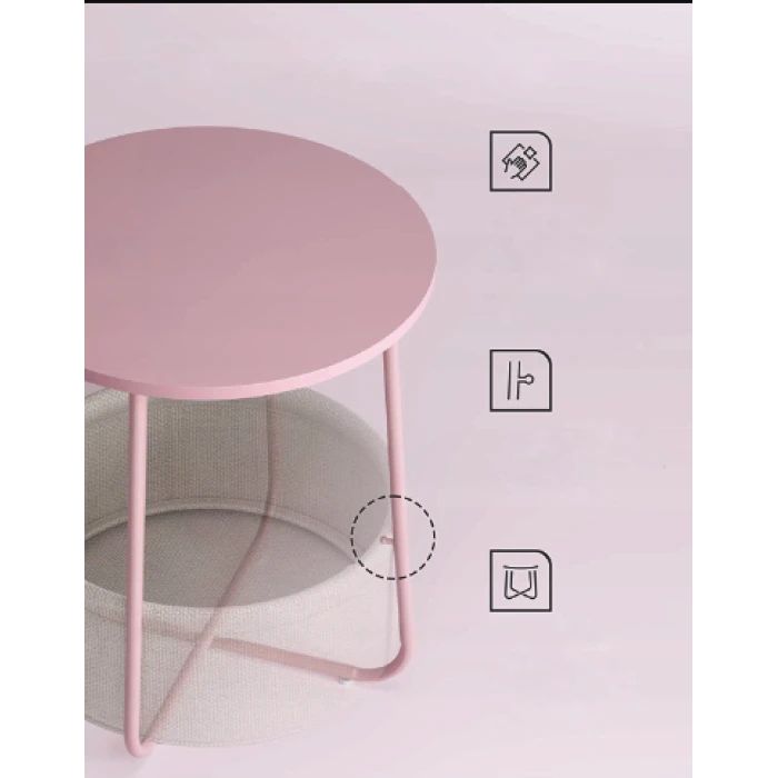 Журнальный столик Leobert Sharp с корзиной розовый