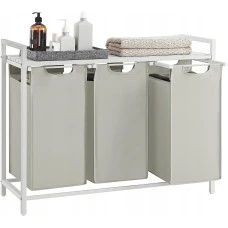 Корзина для белья Leobert Chariot с тремя отделениями 3 x 38л белая