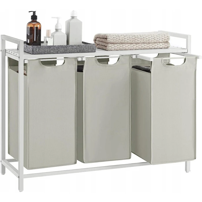 Корзина для белья Leobert Chariot с тремя отделениями 3 x 38л белая