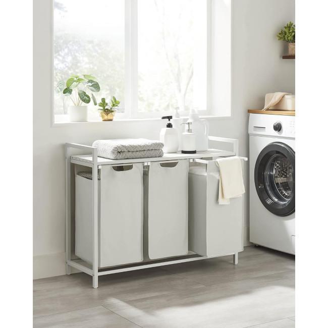 Корзина для белья Leobert Chariot с тремя отделениями 3 x 38л белая