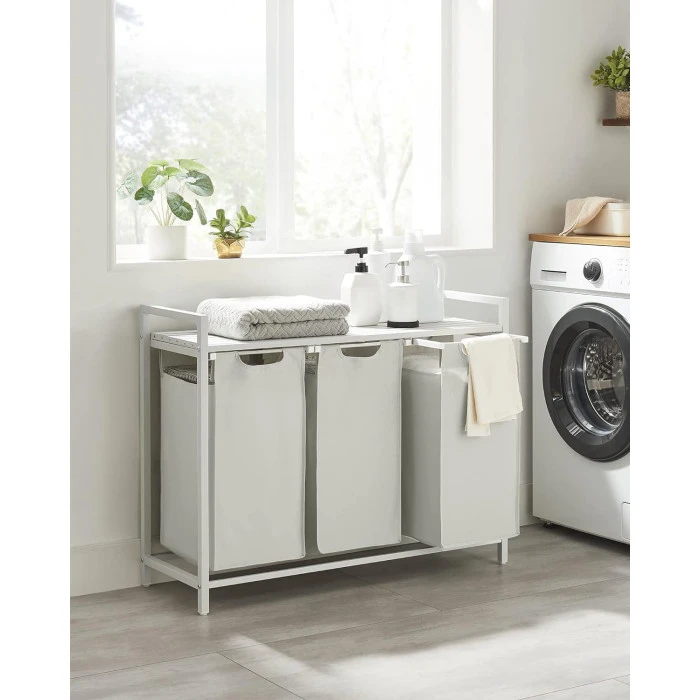 Корзина для белья Leobert Chariot с тремя отделениями 3 x 38л белая