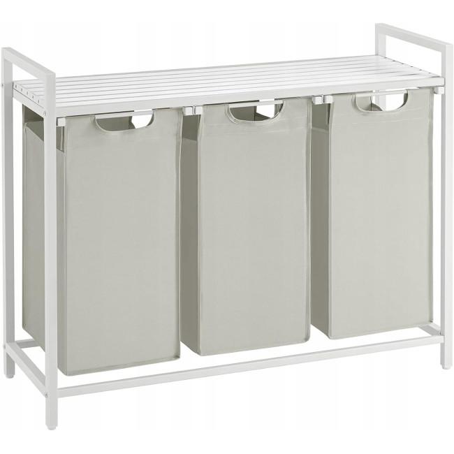 Корзина для белья Leobert Chariot с тремя отделениями 3 x 38л белая