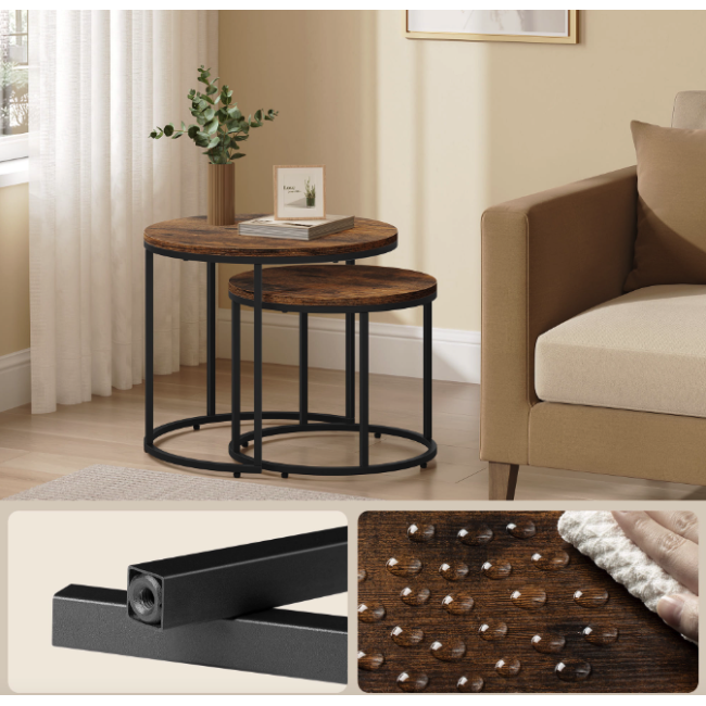 Комплект журнальных столиков Leobert Oreo круглый коричневый