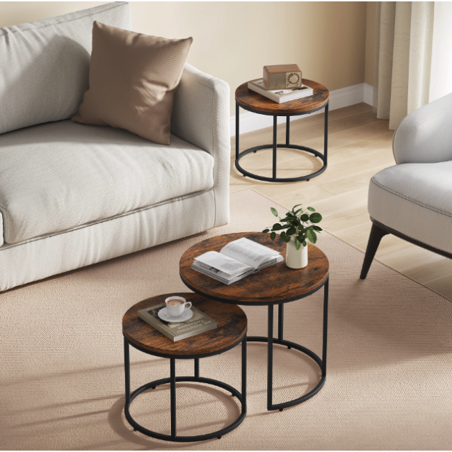 Комплект журнальных столиков Leobert Oreo круглый коричневый